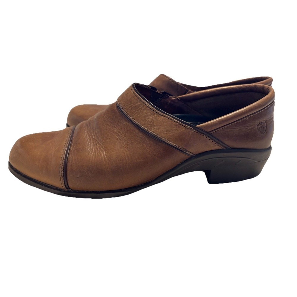 Ariat Low Boot Style Women's Size 8.5 Brown Leather Slip-On Loafer Clog Non-Skid